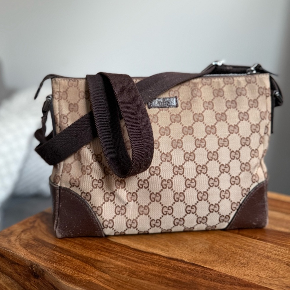 Gucci Brown and Tan Crossbody Bag